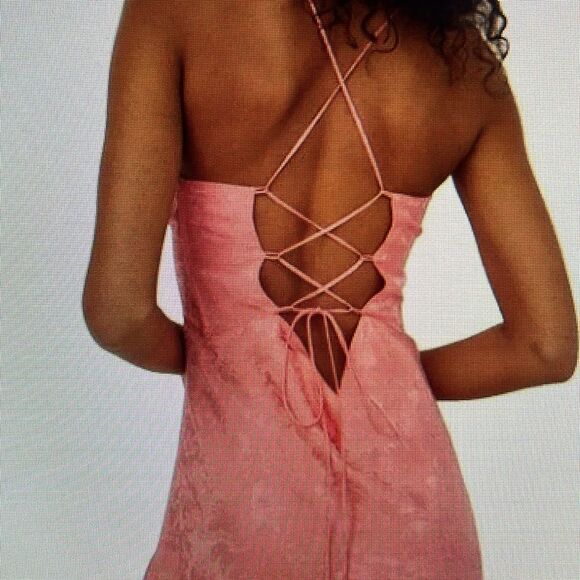 New! For Love and Lemons Gabrielle Mini Dress Satin in Pink Size Small NWT - Picture 3 of 14
